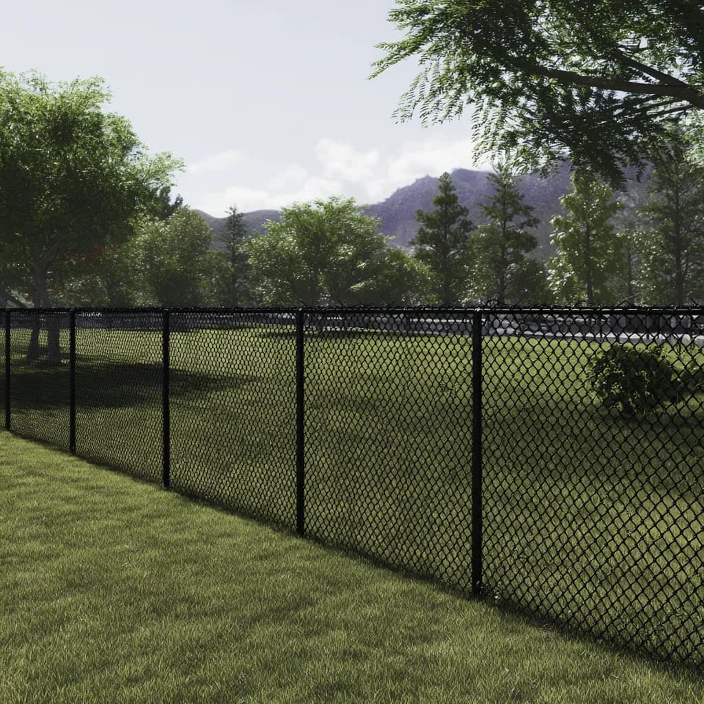 Chain link fence installation in Pittsburgh backyard
