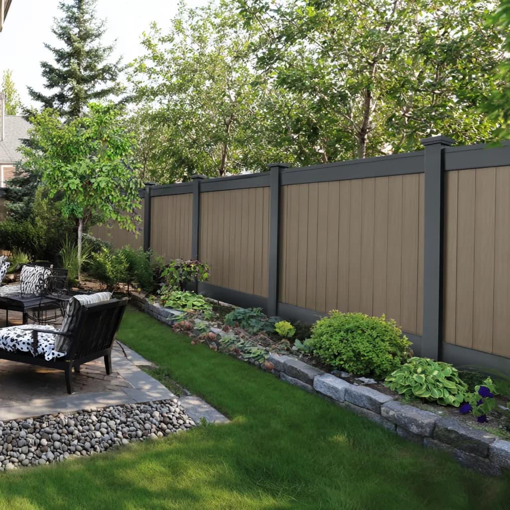 Mixed material privacy fence installation in Pittsburgh