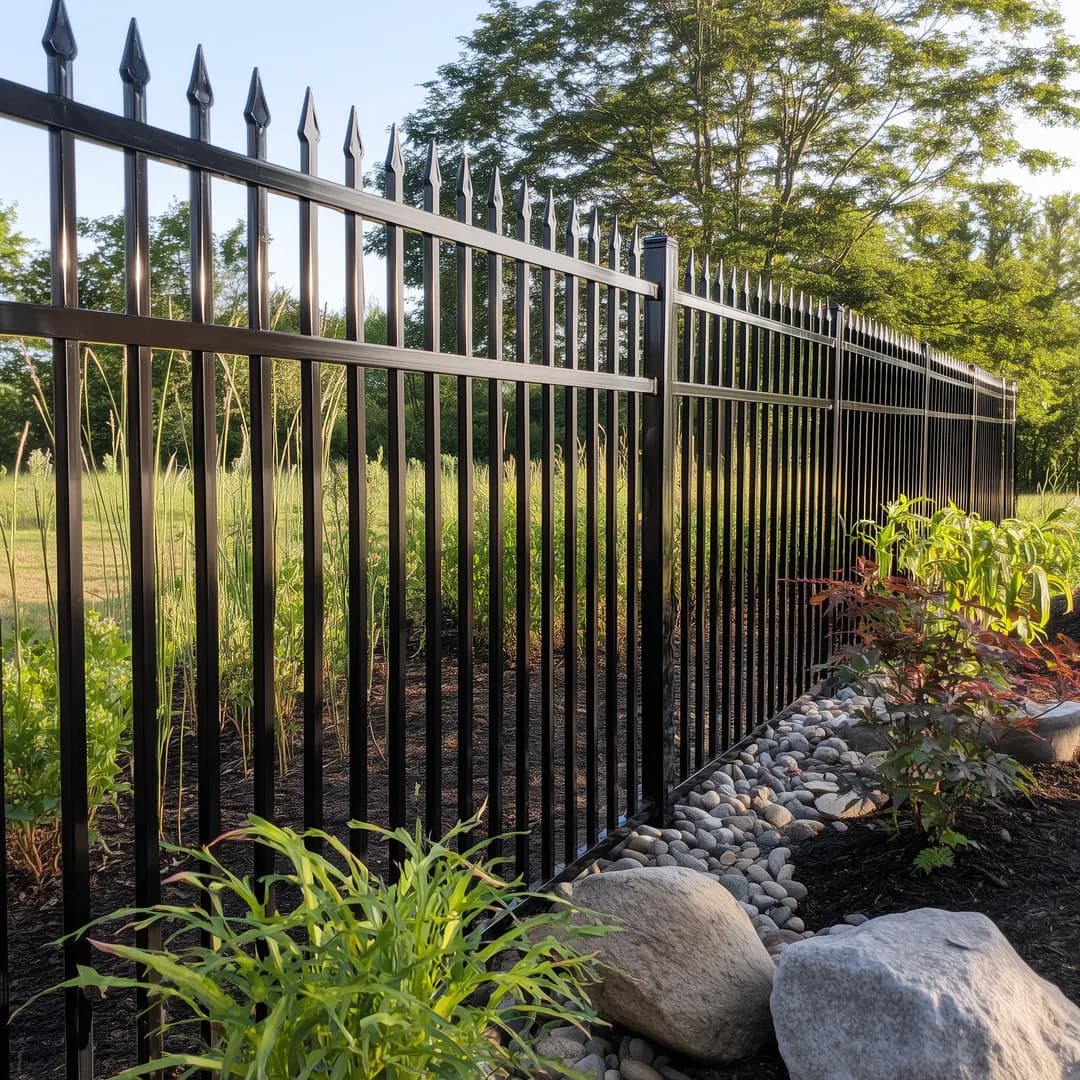 Decorative aluminum fence installation in Pittsburgh